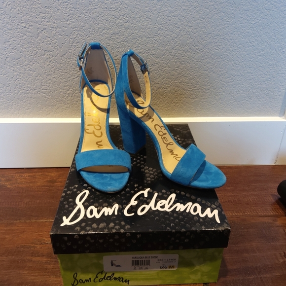 Sam Edelman Yaron Aqua blue suede women's size 6.5 💙 - Picture 2 of 4